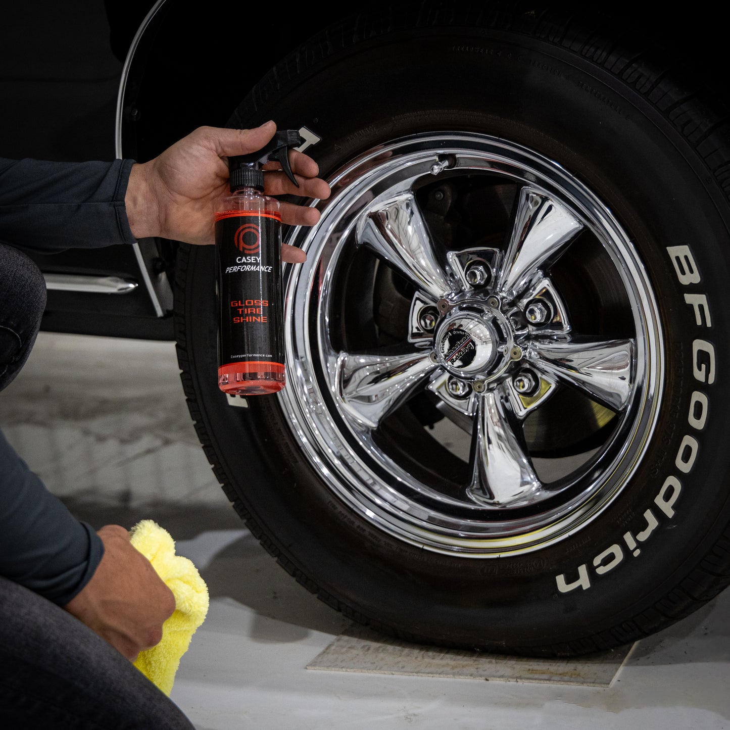 Casey Performance gloss tire shine on tire