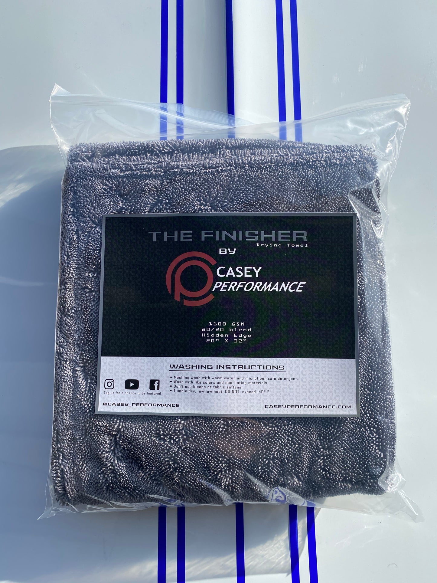 The finisher drying towel by casey performance premium microfiber drying towel for automotive detailing